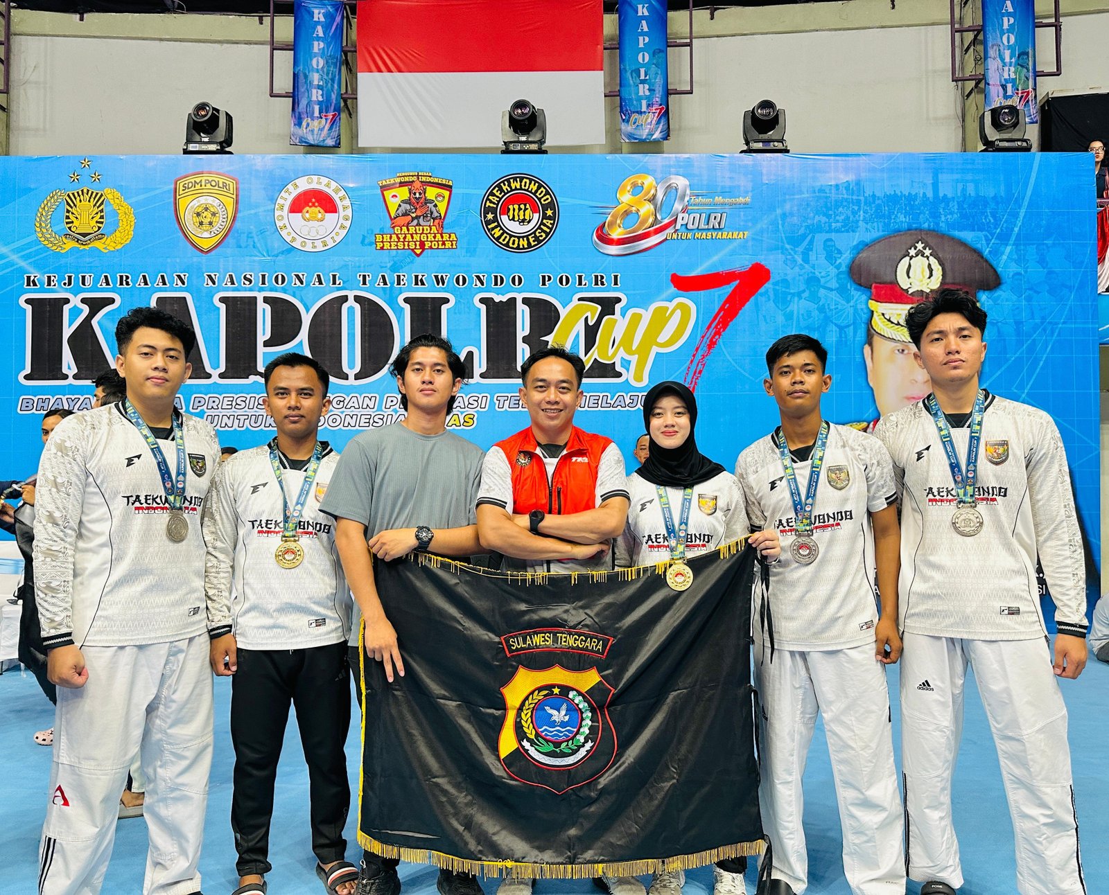 Tim Taekwondo Polda Sultra Raih 5 Medali di Kejurnas Taekwondo Kapolri Cup Ke-7 2026