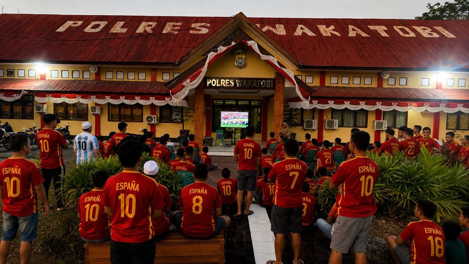 Semarak Hari Bhayangkara ke-80, Polres Wakatobi Gelar Nobar Final Piala Dunia 2026 Bersama Masyarakat