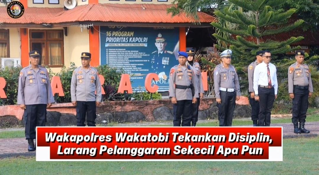 Wakapolres Wakatobi Pimpin Jam Pimpinan, Tekankan Disiplin dan Profesionalisme Personel